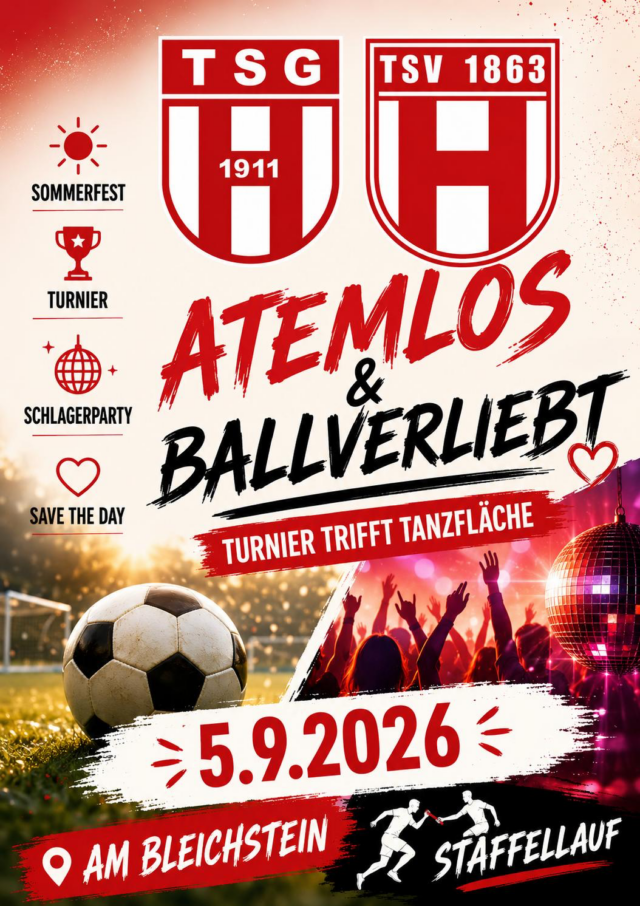Einladung zum Sommerfest 2026 der TSG Fußball Herdecke und des TSV Herdecke